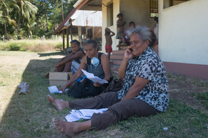 Ambae-born Nadia Kanegai organises a literal grassroots effort, directing an airlift operation from the verge of Walaha airport in West Ambae.
