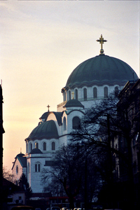 The Sveti Sava church dominates the view of downtown
Belgrade from miles away. The church, currently in the 
final stages of a major renovation, is imposing, a 
fascinating mixture of Turkish, Slavic and Italian 
Renaissance styles.
