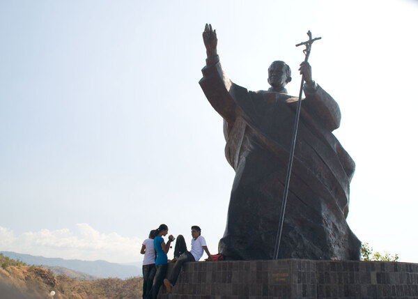 Pope John Paul II's visit to Timor-Leste in 1989 is marked as a seminal moment in Timorese history. Many resistance members saw this affirmation by a world leader as critical to driving popular support for the cause of Timorese independence. This monument commemorating his visit was unveiled in June, 2008.
