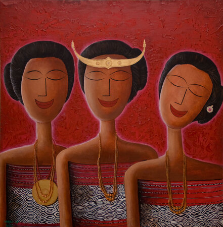 Three Smiling Women (Painting)