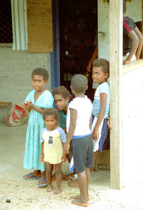 A group of children in the village of Epau, on the far
side of Efate from Port Vila.

