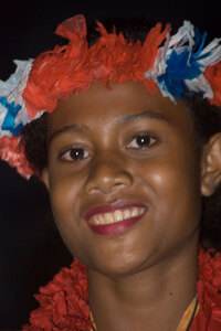 These Malaitan dancers displayed a style more reminiscent of Polynesian
than Melanesian music and dance.
