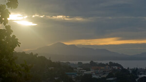 The sun sets over Honiara.
