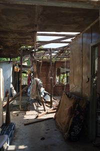 Wilma's family home on Ifira island. It is still in need of major renovations three months after cyclone Pam caused extensive damage.
