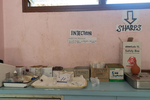 Medical equipment at the Ifira community medical clinic.

