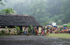 I stumbled across a yam-sharing ceremony between two villages at the Chiefs' Nakamal one rainy Monday. 

