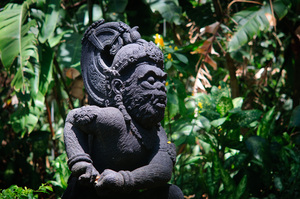 A statue in Port Moresby's botanical gardens, donated by the Government of Indonesia.
