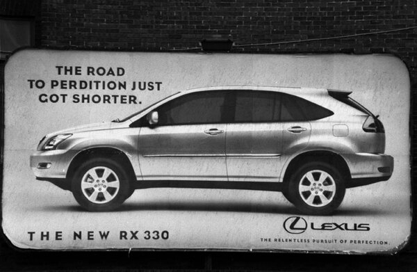 
'The Road To Perfection Just Got Shorter' proclaimed a billboard
near my home in Ottawa. Immediately on seeing it, I realised they'd
made a typographical error.

