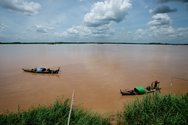 Breakfast on the Mekong river.
