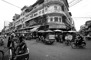 Phnom Penh's central food market.
