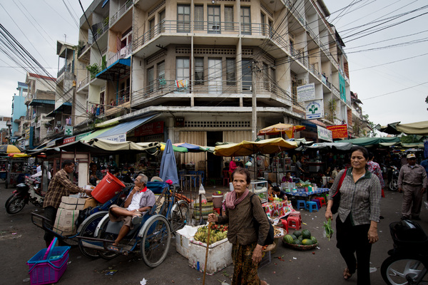 Phnom Penh's central food market.
