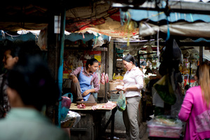 Phnom Penh's central food market.
