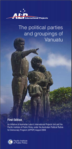 A photo of mine was used as the cover graphic for a report on the political parties and movements of Vanuatu. 
