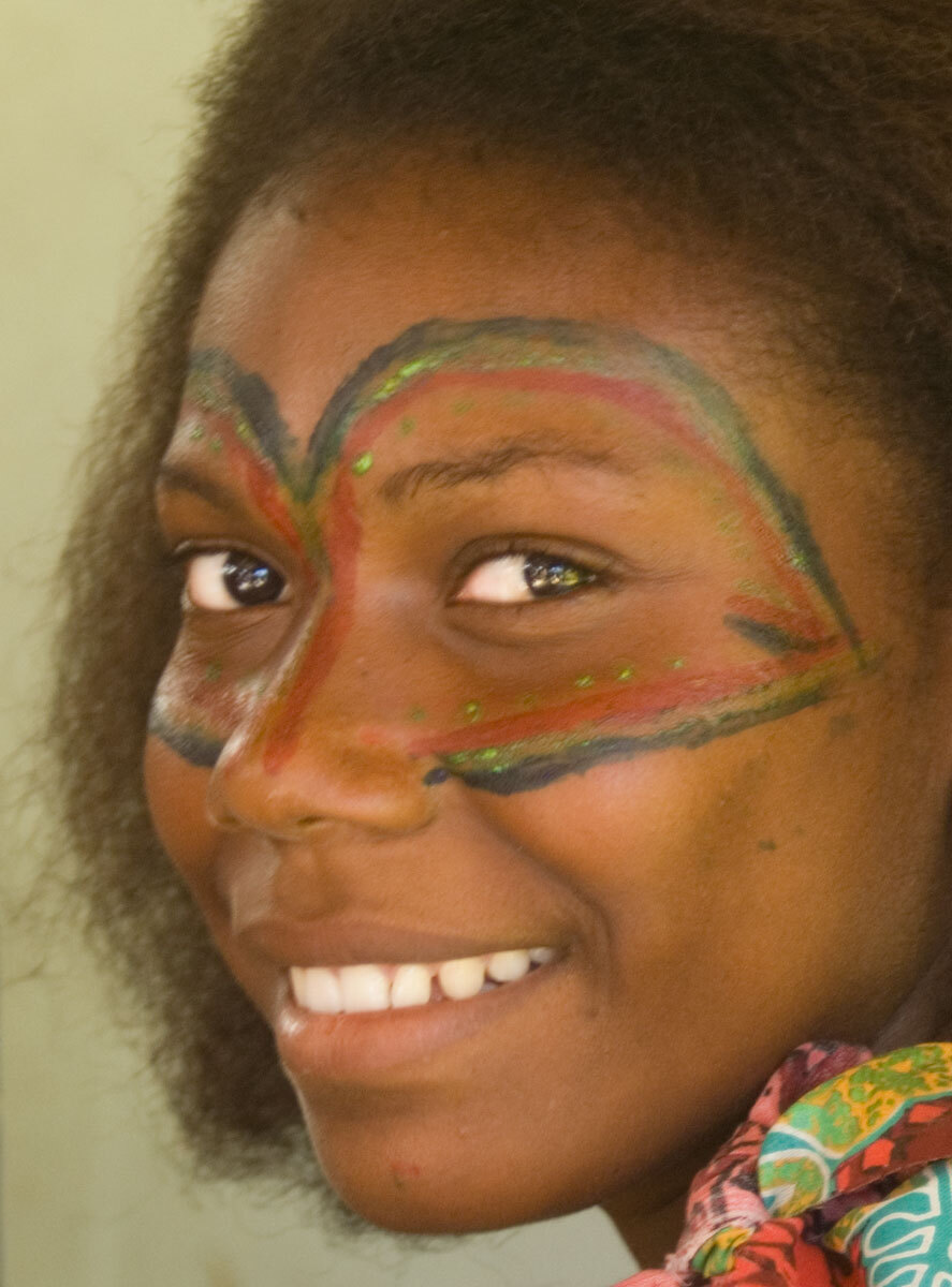 Close up of one of the young women from a tourism promotion shoot.
