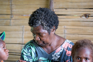 Grandmother and grandsons at Port Olry, Santo.
