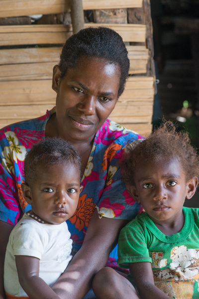 Mother and sons at Port Olry, Santo.

