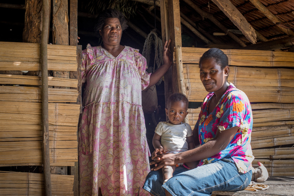 Grandmother, mother and grandson at Port Olry, Santo.
