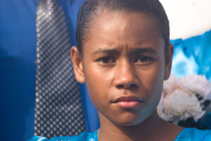 I attended a wedding last weekend between two families
from the Banks group of islands. This is one of the 
bridesmaids.
The Banks lie at the intersection between the Polynesian
and Melanesian migration routes. As a result, many of them
are breathtakingly beautiful.
