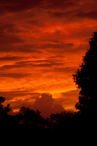 The day after Cyclone Atu passed, a lurid sunset cast an ethereal glow across the town.
