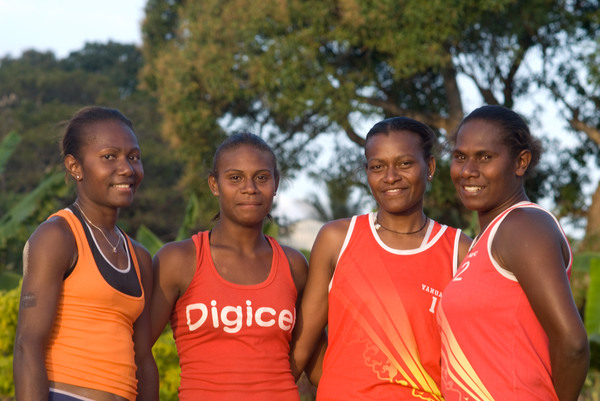 One of a series of photos taken during a recent practice match between Vanuatu's national womane's beach volleyball squads.
