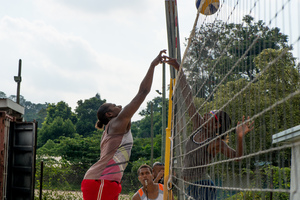 A friendly match between Vanuatu Beach Volleyball team sides.
