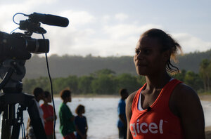 One of a series of photos taken in a recent event promoting beach bolleyball in Mele recently.
