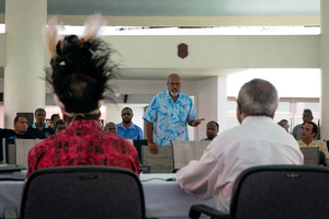 West Papua independence leader Benny Wenda on his historic visit to the Vanuatu parliament.
