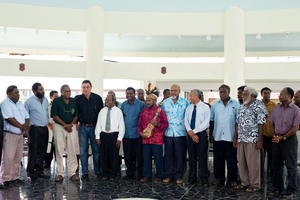 West Papua independence leader Benny Wenda on his historic visit to the Vanuatu parliament.
