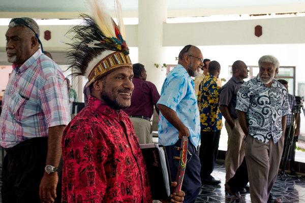 West Papua independence leader Benny Wenda on his historic visit to the Vanuatu parliament.
