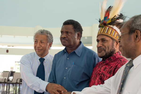 West Papua independence leader Benny Wenda on his historic visit to the Vanuatu parliament.
