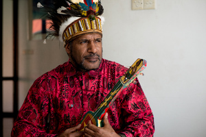 West Papua independence leader Benny Wenda on his historic visit to the Vanuatu parliament.
