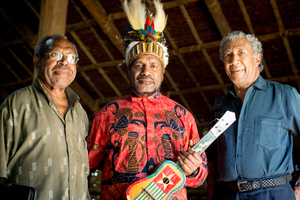 Benny Wenda at Chiefs' Nakamal in Port Vila.
