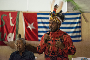 Benny Wenda at Chiefs' Nakamal in Port Vila.
