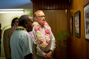 More shots from Senator Bob Carr's visit to Port Vila.
