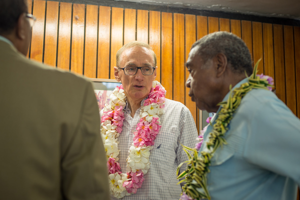 More shots from Senator Bob Carr's visit to Port Vila.
