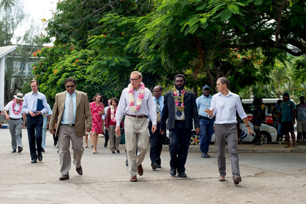 More shots from Senator Bob Carr's visit to Port Vila.
