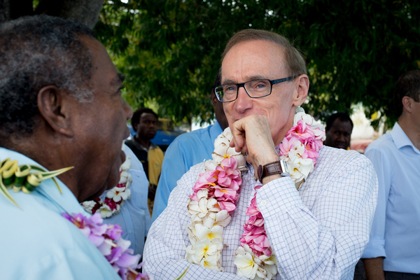 More shots from Senator Bob Carr's visit to Port Vila.

