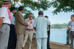 More shots from Senator Bob Carr's visit to Port Vila.
