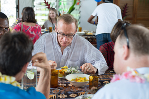 More shots from Senator Bob Carr's visit to Port Vila.
