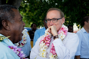 More shots from Senator Bob Carr's visit to Port Vila.
