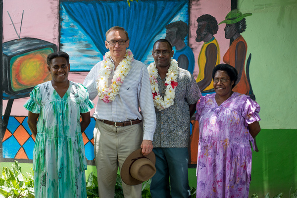 More shots from Senator Bob Carr's visit to Port Vila.

