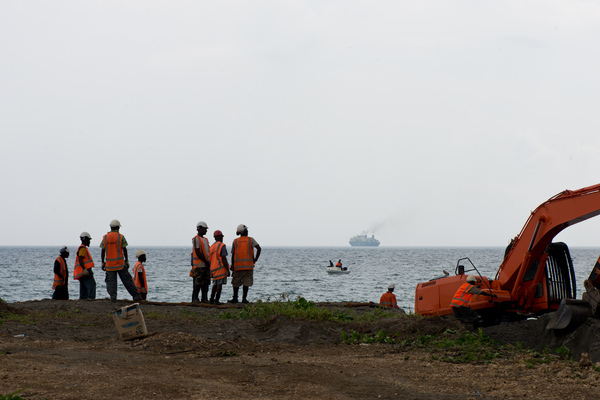 An historic day for Vanuatu: Landing operations for its first undersea fibre-optic cable.

