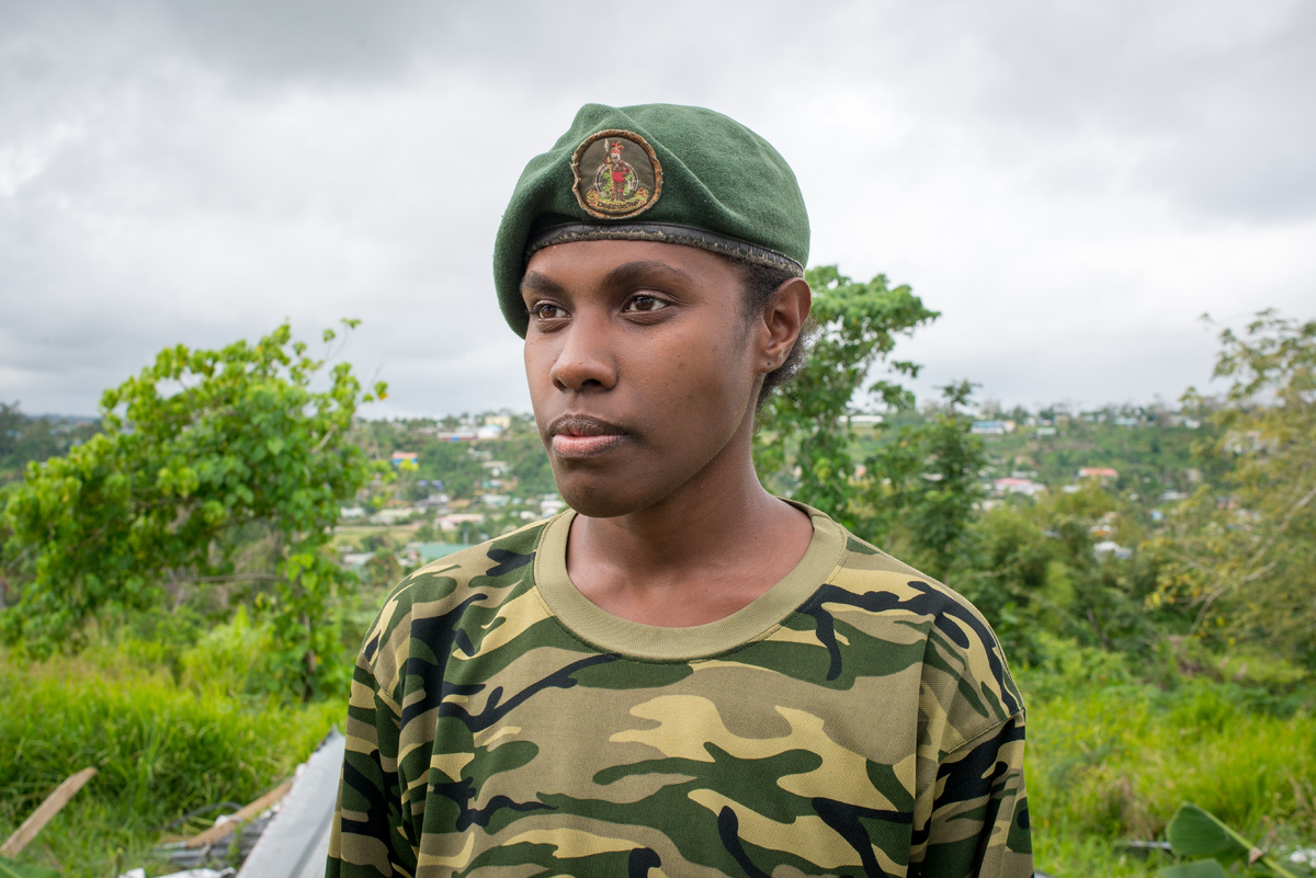 Carina plays second horn in the Vanuatu Mobile Force band, but she doesn't take second place to anyone.
