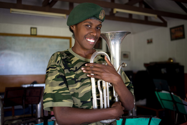 Carina plays second horn in the Vanuatu Mobile Force band, but she doesn't take second place to anyone.
