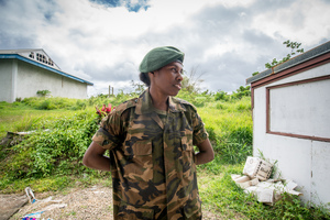 Carina plays second horn in the Vanuatu Mobile Force band, but she doesn't take second place to anyone.
