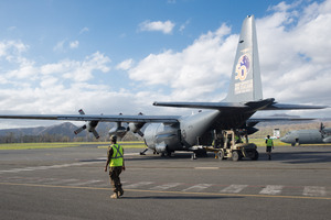 Medicine arrives via RNZAF Hercules from Suva.
