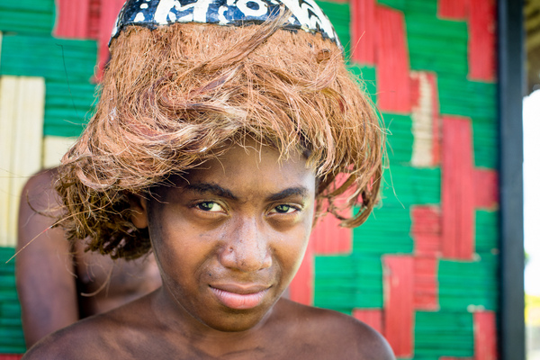 Kastom dancers on Chiefs' Day outside the Chiefs' Nakamal in Port Vila.
