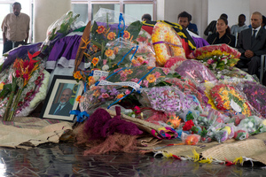 Edward Natapei lying in state at Parliament.
