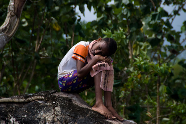 A melancholy moment for a very thoughtful young woman.
