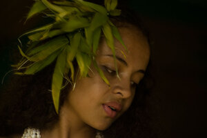 A Fijian dancer performs on Port Vila's Seafront Stage.
